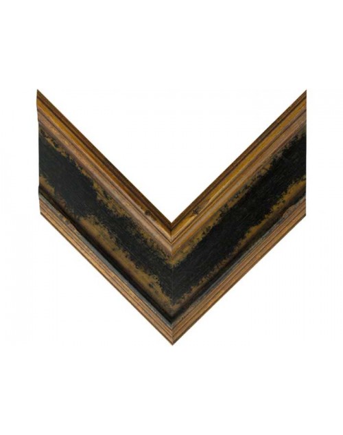 Κορνίζα ξύλινη 10,5 εκ. αντικέ καφέ μαύρο κερωμένη 183-930-045